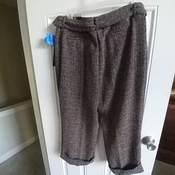 Style & Co brown tweed boot cropped cuff pant 16 p - Picture 4 of 5